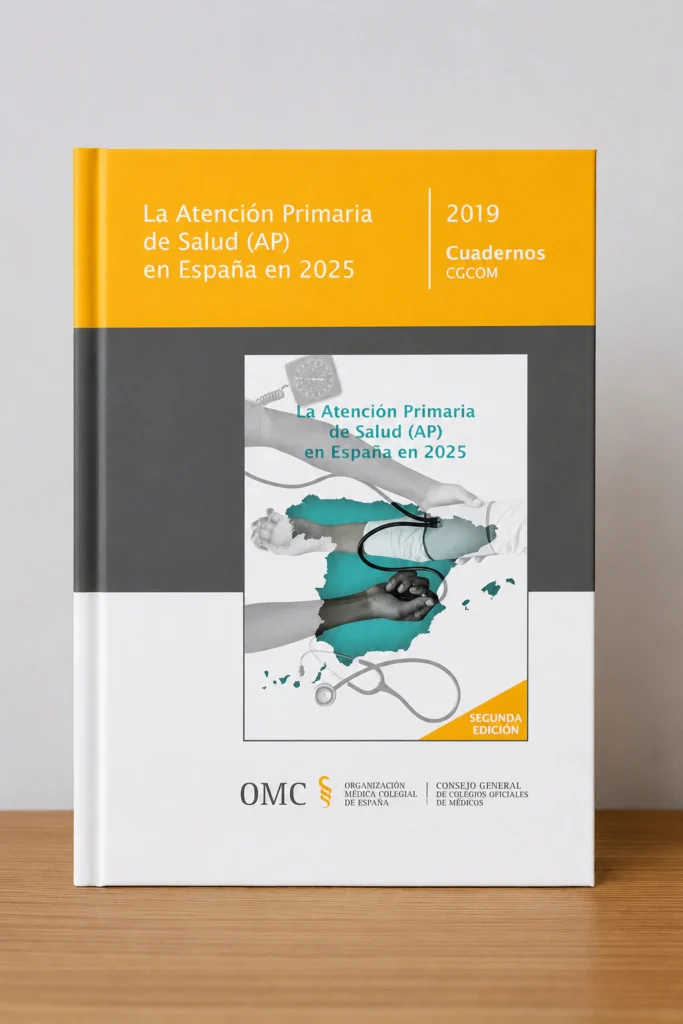 Portada de «La atención primaria de salud (AP) en España en 2025», bibliografía de AEDS