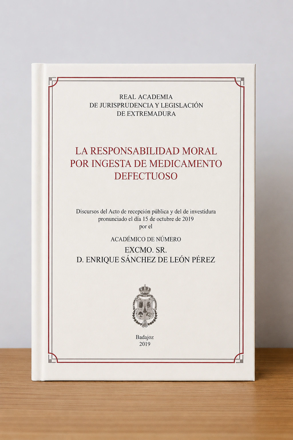 Portada de «La responsabilidad moral por ingesta de medicamento defectuoso», bibliografía de AEDS