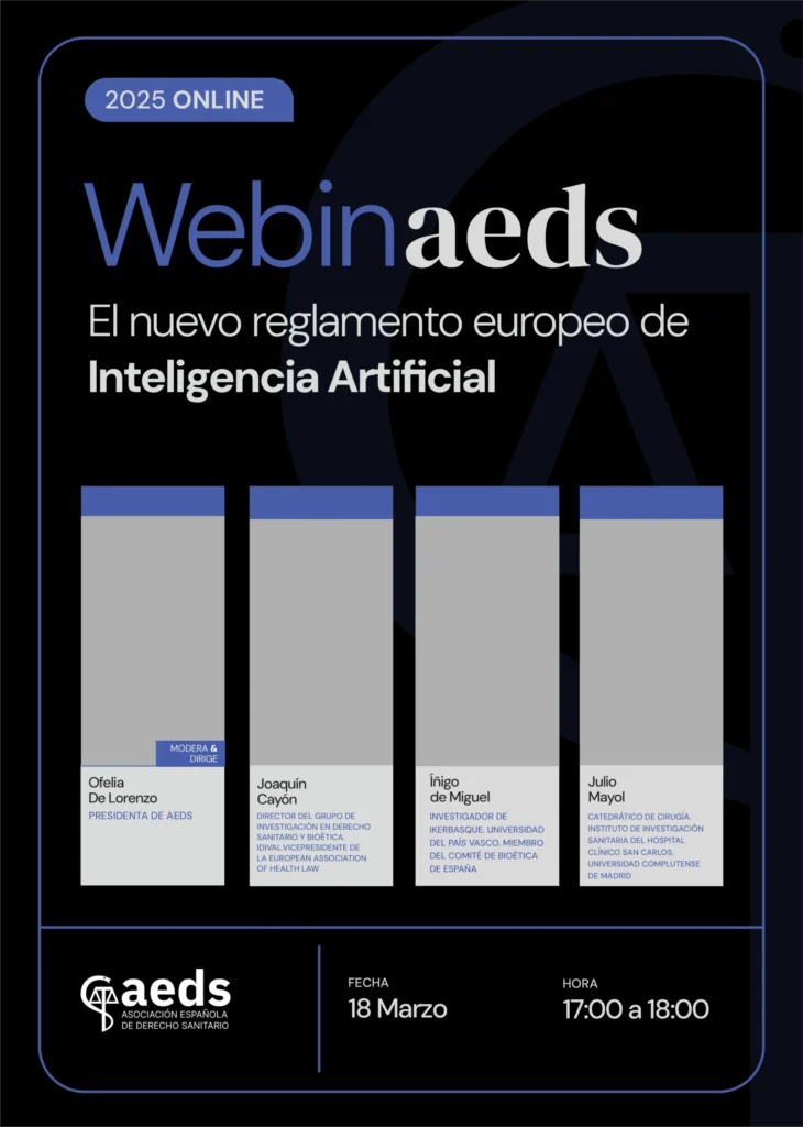 Cartel del WebinAEDS «El nuevo reglamento europeo de inteligencia artificial»