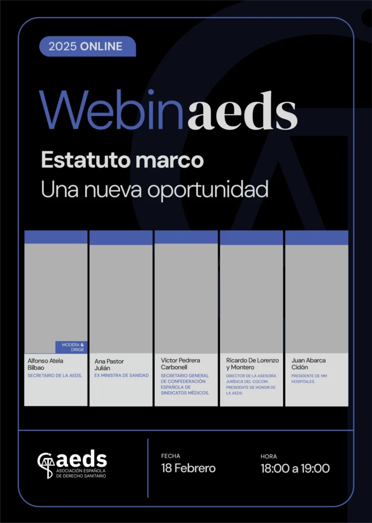 Cartel del WebinAEDS «Estatuto marco: una nueva oportunidad»